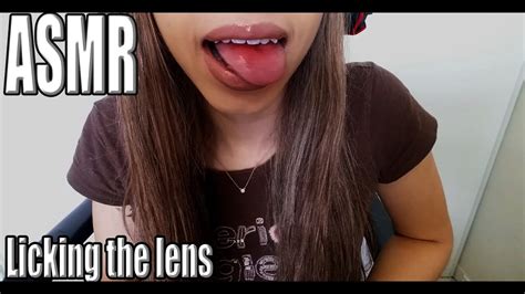 drooling asmr|ASMR upclose lens licking.